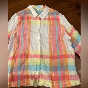Christopher & Banks Pastel Plaid Women’s Shirt